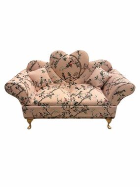 New Miniature Pink Floral Doll Sofa Jewelry Box
